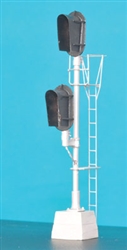 Details West 942 HO Union Switch & Signal 2-Headed Style D Block Signal Assembled 3-Over-3 Aspect w/ Snow Shields