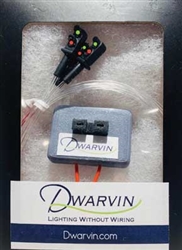 Dwarvin TSSS101 HO DVTSSS101 Turnout Signals Kit for Stall Motor Switch Machines 3 Dwarf Signal Kit Includes Controller 3 Dwarf Signals