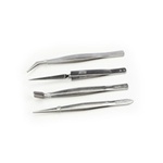 Excel 30416 Stainless Steel Tweezers 4 Piece Set Pouch