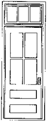 Grandt Line 3612 O Factory Front Door w/Transom for Masonry Buildings