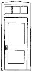 Grandt Line 3617 O Office Door w/Transom 36" Wide 