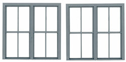 Grandt Line 3769 O Double-Hung Windows 2-Over-2 Scale 78 x 78" Pkg 2