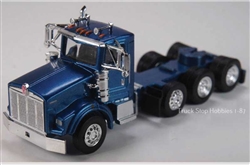 Herpa 410672 HO Kenworth T800 4-Axle Day-Cab Tractor Only 2 Pack Assembled Blue