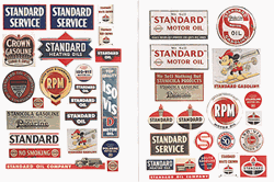 JL Innovative 235 HO Vintage Gas Station Signs Standard Oil 1930s-50s Pkg 42