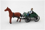 JL Innovative 337 HO Buggy w/ Horse and Driver Kit Unpainted Metal Castings