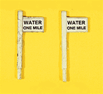 JL Innovative 836 HO Custom Railroad Right-of-Way Signs Water One Mile Pkg 2