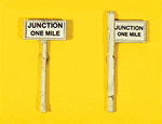 JL Innovative 837 HO Custom Railroad Right-of-Way Signs Junction One Mile Pkg 2