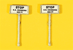 JL Innovative 839 HO Custom Railroad Right-of-Way Signs Stop Railroad Crossing 400 Feet Pkg 2