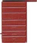 Kadee 2210 HO Replacement Doors High Tackboard 6' 7-Panel Superior Doors Red Oxide