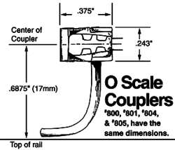 Kadee 800 O Acetal Plastic Couplers w/Metal Springs Rust Color