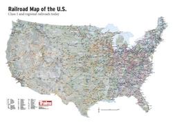 Kalmbach 83030 Trains Magazine US Railroad Map 24 x 36" 