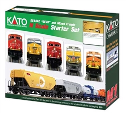 Kato 106-0022 N GE ES44AC GEVO Mixed Freight Starter Set Canadian Pacific Loco 6 Cars