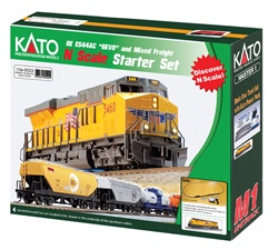 Kato 106-0023 N GE ES44AC GEVO Mixed Freight Starter Set Union Pacific Loco 6 Cars