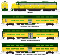 Kato 106-104-DCC N CNW 400 EMD E8A and 5-Car Train-Only Set DCC Chicago & North Western