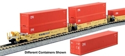 Kato 1066213 N Gunderson Maxi-I 5-Unit Container Well Car w/40' Containers TTX #759368 & Yang Ming Containers