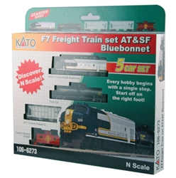 Kato 1066273S N Diesel Freight Train-Only Set Sound and DCC Santa Fe F7 Tank Car 2 Covered Hoppers Cupola Caboose