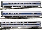 Kato 106-6286 N Intercity Express 3-Car Set Amtrak Phase IVb; Silver Blue Red Pinstripes 2000s Logo