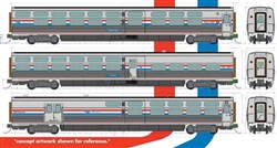 Kato 1068004 N Viewliner II Set 2 Sleepers Diner Baggage-Dorm Amtrak Phase III