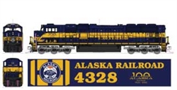 Kato 1766412 N EMD SD70MAC w/Nose Headlight Standard DC Alaska Railroad #4328 100 Years