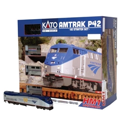 Kato 303001 HO Amtrak P42 Superliner Starter Set Standard DC Amtrak #46 50 Anniv.