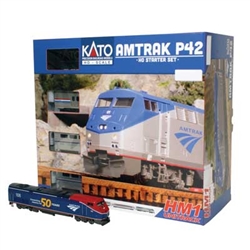 Kato 303004 HO Amtrak P42 Superliner Starter Set Standard DC Amtrak #108 50th Phase VI