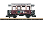 LGB 36023 G Wooden 2-Axle Passenger Car 2023 Christmas Car Santa Scene