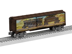 Lionel 2438210 O Steel Boxcar 3-Rail Angela Trotta Thomas Prairie Boxcar Red Locomotive Artwork