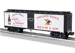 Lionel 2442202 O Wood Reefer w/Vertical Siding 3-Rail Anheuser-Busch Malt Nutrine #3605