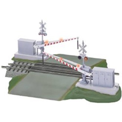 Lionel 612062 O FasTrack Track w/Roadbed 3-Rail Grade Crossing w/Gates Flashers & Bell 10" Straight w/6-1/4"