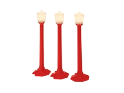 Lionel 637151 O Classic Street Lamps Christmas Red pkg(3)