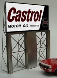 Micro Structures 4381 Animated Neon Billboard HO/O Castrol Motor Oil