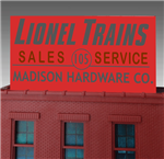 Micro Structures 441012 Madison Hardware Animated Neon Billboard Light Works USA Small for HO & N Scales 5 x 2-1/2" 12.7 x 6.4cm 502-441012