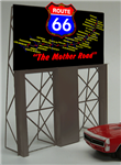 Micro Structures 5061 Animated Neon Billboard w/Support Kit Route 66 Large for HO & O Scales