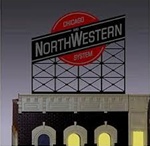 Micro Structures 880201 Chicago & North Western Animated Neon Billboard Light Works USA