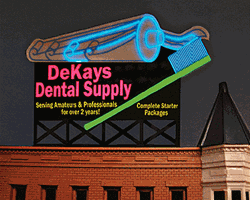 Micro Structures 9881 Animated Neon Billboard DeKays Dental Supply Large