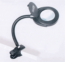 Miniatronics 100-518-01 Mini Magnifier Lamp Compact, Heavy-Duty, 2" Clamp, 12" Flexible Gooseneck, 3-Diopter 3-1/2" Lens