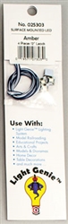 MRC 25303 HO LED w/10" 25.4cm Wire Leads 4-Pack Light Genie Yellow/Amber