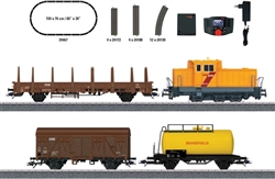 Marklin 29467 HO Danish Freight Train Starter Set 3-Rail Digital DSB Class MK Diesel 3 Cars C-Track Oval Mobile Station