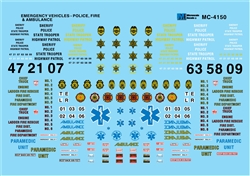 Microscale 604150 N Vehicle Decal Set Emergency Markings 1970+