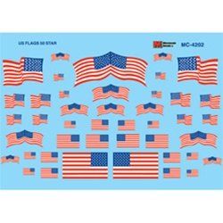 Microscale MC4202 HO US Flags 50-Star 1960+