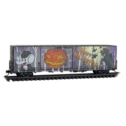 Micro-Trains N 60' Excess-Height Double-Door Boxcar Lighted 2024 Micro-Mouse Halloween Car