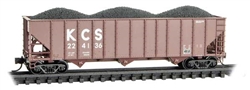 Micro Trains 108 00 550 N 100-Ton 3-Bay Ribside Open Hopper w/Coal Load Kansas City Southern #224136