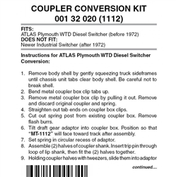 Micro Trains 001 32 020 Locomotive Coupler Conversion Kits Atlas Plymouth WTD Switcher