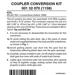 Micro Trains 001 32 070 Locomotive Coupler Conversion Kits w/Pilot Face Atlas RS1