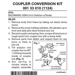 Micro Trains 001 33 010 Locomotive Coupler Conversion Kits w/Pilot Face Bachmann 0 6 0 USRA Switcher w/Tender