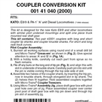 Micro Trains 001 41 040 Locomotive Coupler Conversion Kits Kato E8A & E9A