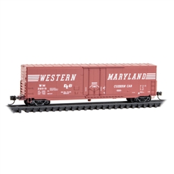 Micro-Trains N 50' Boxcar with 8' Plug Door No Roofwalk Short Ladders Western Maryland #36015