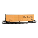 Micro Trains 182 00 111 N 50' Double-Door Boxcar w/8' Doors No Roofwalk Short Ladders Denver & Rio Grande Western #63770