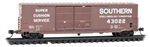 Micro Trains 182 00 190 N 50' Double-Door Boxcar w/8' Doors No Roofwalk Short Ladders Southern Railway #43022