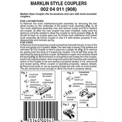 Micro Trains 002 04 011 Coupler Marklin Compatible for F7 Locomotives and Cabooses 2 Pairs